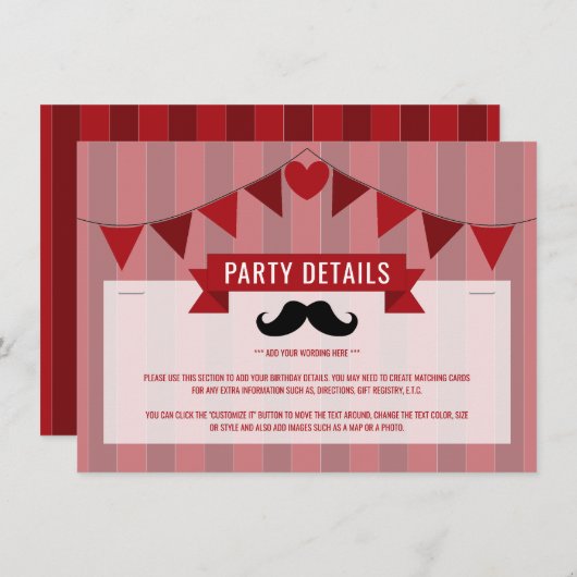 Classic Circus Poster Children's Birthday Detail (Front/Back)