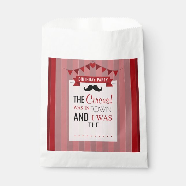 Classic Circus Poster Children's Birthday Party Favor Bag (Front)