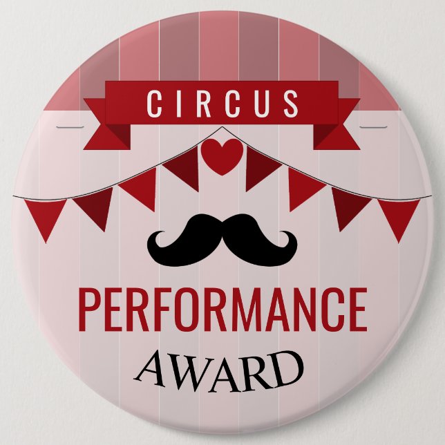 Classic Circus Poster Children's Birthday Party Pinback Button (Front)