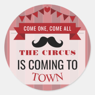 Classic Circus Poster Children's Birthday Party Round Sticker