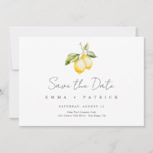 Classic Citrus Lemon Summer Wedding Save the Date