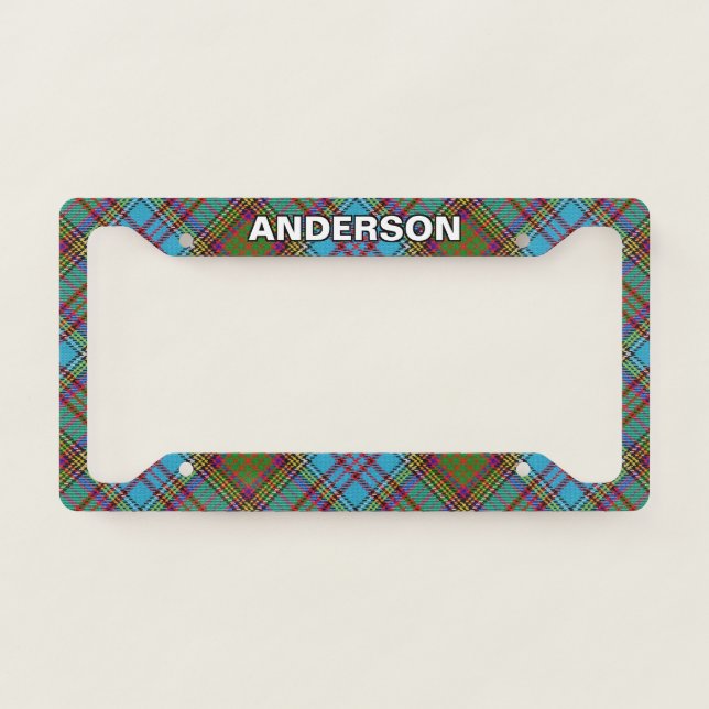 Classic Clan Anderson Tartan Plaid License Plate Frame (Front)