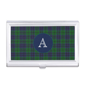 Classic Clan Austin Tartan Plaid Monogram Case For Business Cards