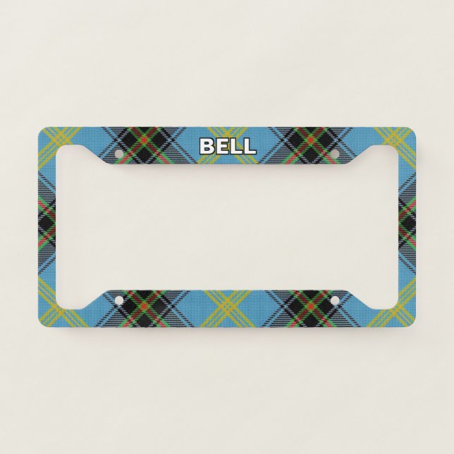 Classic Clan Bell Tartan Plaid License Plate Frame (Front)