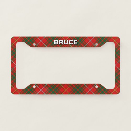 Classic Clan Bruce Tartan Plaid License Plate Frame