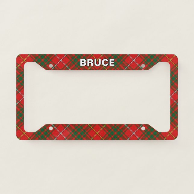 Classic Clan Bruce Tartan Plaid License Plate Frame (Front)