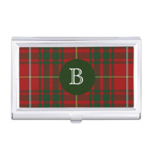 Classic Clan Bruce Tartan Plaid Monogram Business Card Case