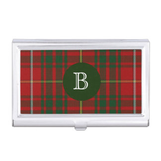 Classic Clan Bruce Tartan Plaid Monogram Business Card Case