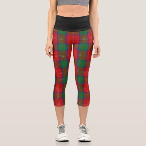 Classic Clan Chisholm Tartan Plaid Capri Leggings