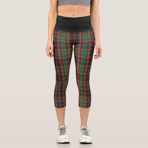 Classic Clan Cumming Hunting Tartan Plaid Capri Leggings