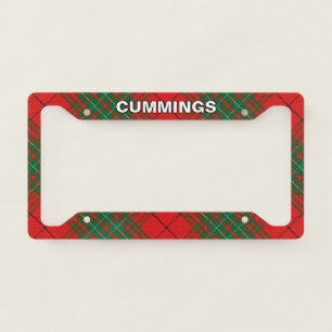 Classic Clan Cumming Red Green Tartan Plaid License Plate Frame