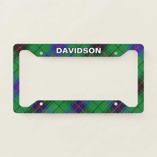 Classic Clan Davidson Tartan Plaid License Plate Frame (Front)