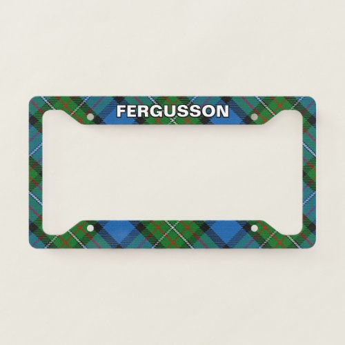 Classic Clan Fergusson Ferguson Tartan Plaid License Plate Frame