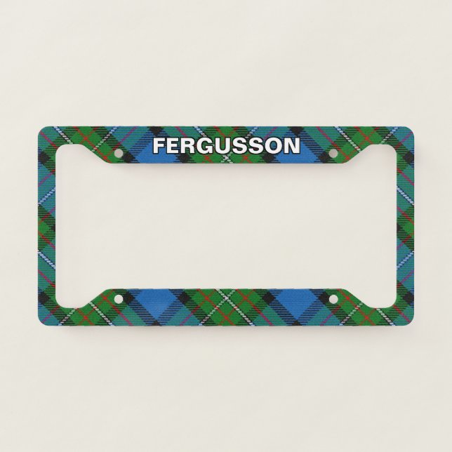 Classic Clan Fergusson Ferguson Tartan Plaid License Plate Frame (Front)