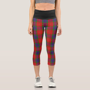 Classic Clan Fraser Tartan Plaid Capri Leggings