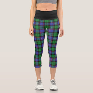 Classic Clan Galbraith Tartan Plaid Capri Leggings