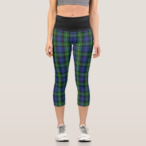 Classic Clan Gordon Tartan Plaid Capri Leggings