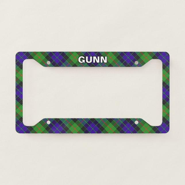 Classic Clan GunnTartan Plaid License Plate Frame (Front)