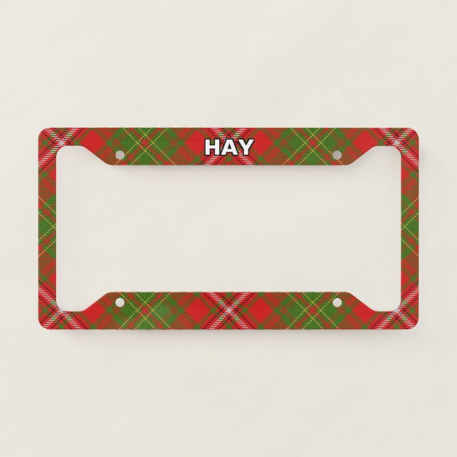 Classic Clan Hay Tartan Plaid License Plate Frame (Front)