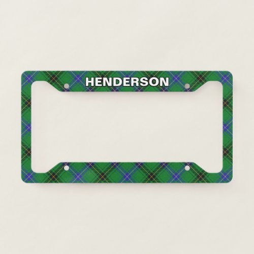 Classic Clan Henderson Tartan Plaid License Plate Frame