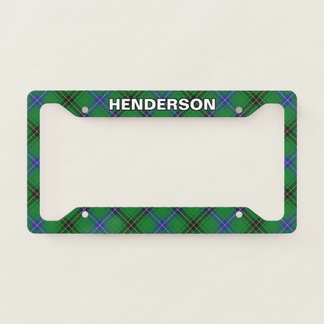 Classic Clan Henderson Tartan Plaid License Plate Frame (Front)