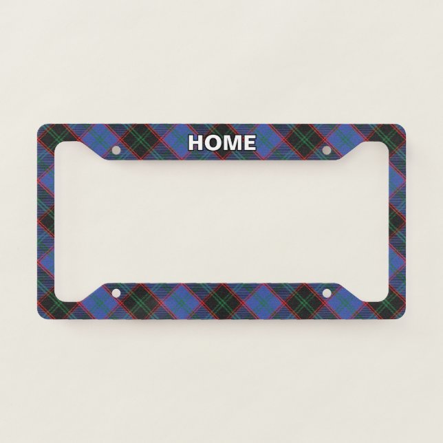 Classic Clan Home Hume Tartan Plaid License Plate Frame (Front)