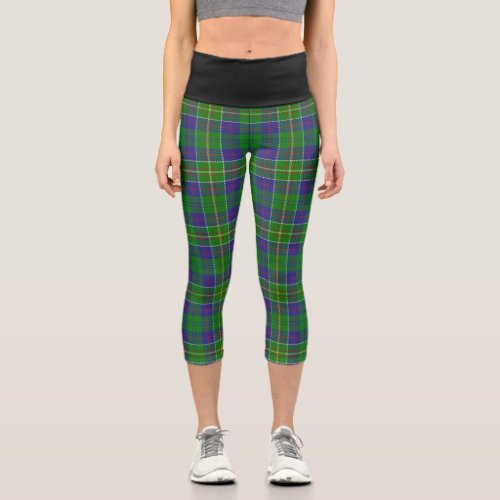 Classic Clan Hunter Tartan Plaid Capri Leggings