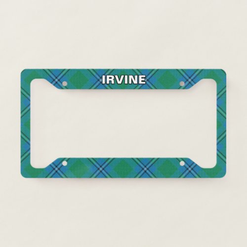 Classic Clan Irvine Irwin Tartan Plaid License Plate Frame