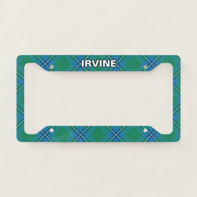 Classic Clan Irvine Irwin Tartan Plaid License Plate Frame (Front)