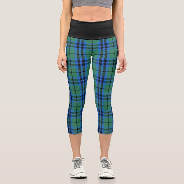 Classic Clan Keith Tartan Plaid Capri Leggings (Front)