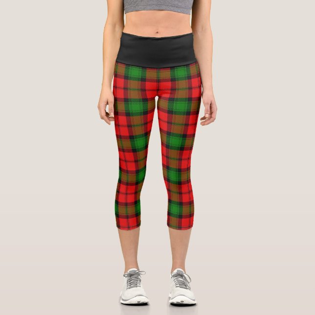 Classic Clan Kerr Tartan Plaid Capri Leggings (Front)