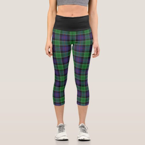 Classic Clan Leslie Hunting Tartan Plaid Capri Leggings