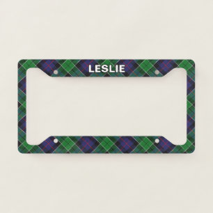 Classic Clan Leslie Hunting Tartan Plaid License Plate Frame