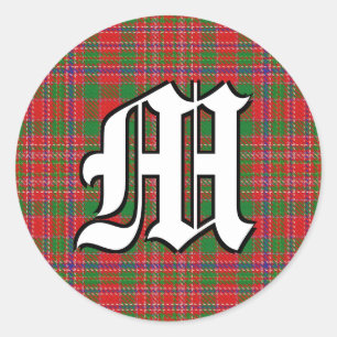 Classic Clan MacAlister Tartan Monogram Round Sticker