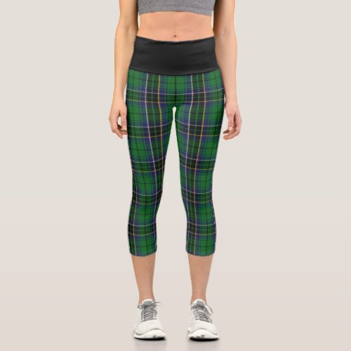 Classic Clan MacAlpine MacAlpin Tartan Plaid Capri Leggings