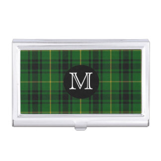 Classic Clan MacArthur Tartan Plaid Monogram Case For Business Cards