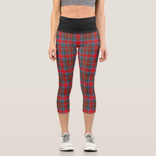 Classic Clan MacBean MacBain Tartan Plaid Capri Leggings