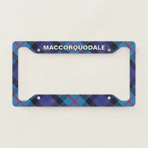 Classic Clan MacCorquodale Tartan Plaid License Plate Frame