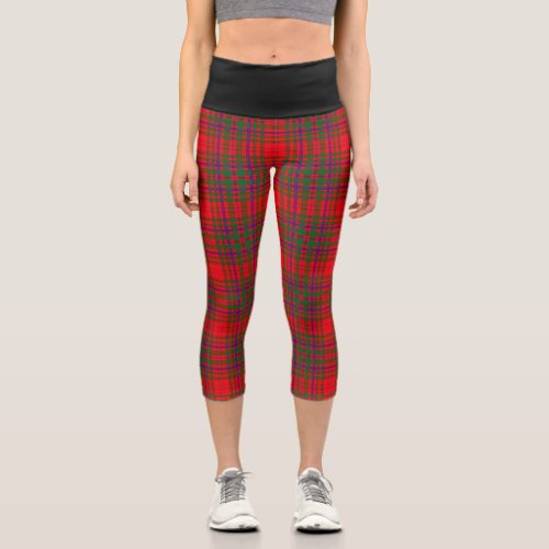 Classic Clan MacDougall Tartan Plaid Capri Leggings