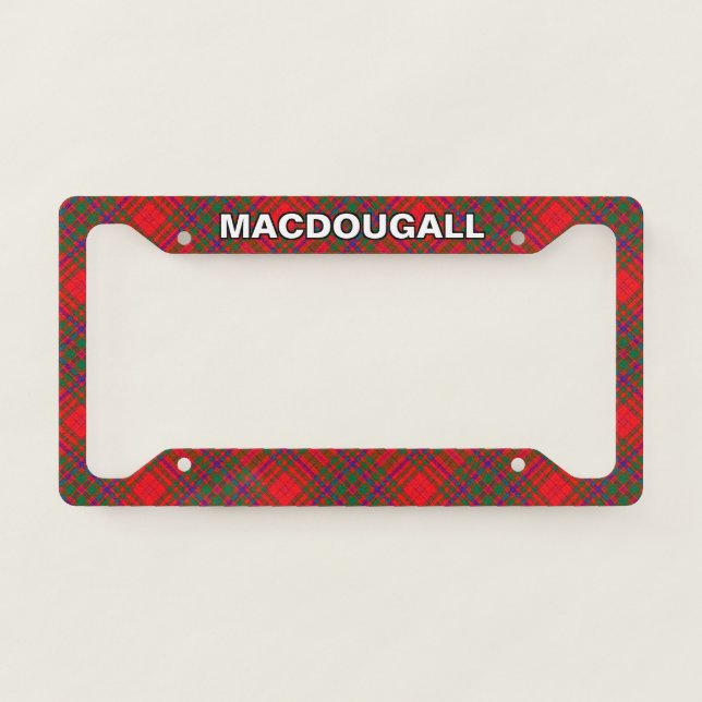 Classic Clan MacDougall Tartan Plaid License Plate Frame (Front)
