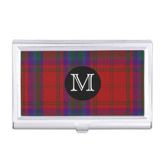 Classic Clan MacDougall Tartan Plaid Monogram Business Card Case