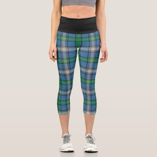 Classic Clan MacDowall Tartan Plaid Capri Leggings