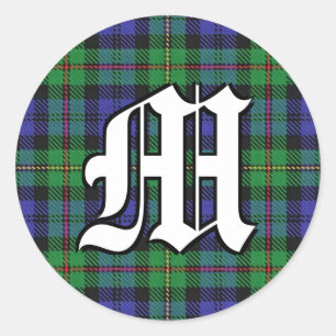 Classic Clan MacEwen Tartan Monogram Round Sticker
