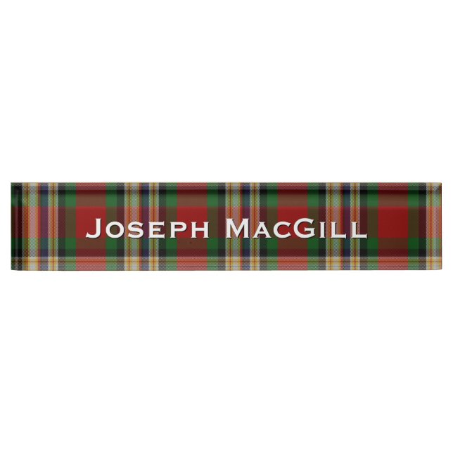 Classic Clan MacGill Custom Desk Nameplate (Front)