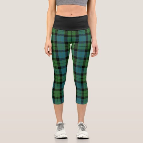 Classic Clan MacKay Ancient Tartan Plaid Capri Leggings