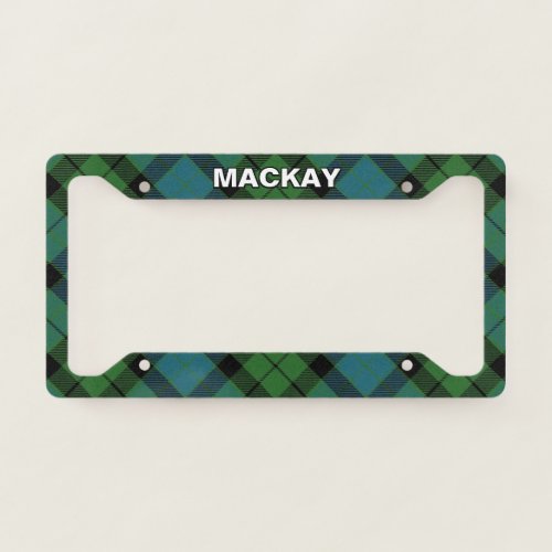Classic Clan MacKay Ancient Tartan Plaid License Plate Frame