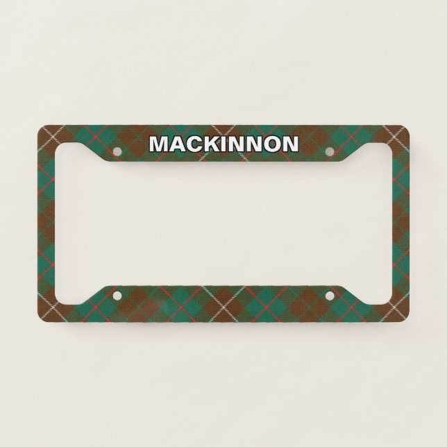 Classic Clan MacKinnon Hunting Tartan Plaid License Plate Frame (Front)