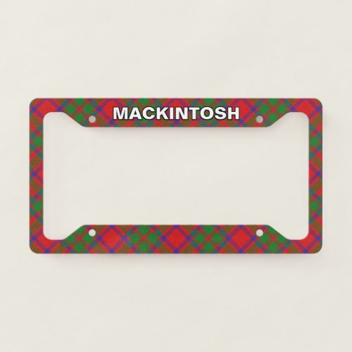 Classic Clan MacKintosh Tartan Plaid License Plate Frame