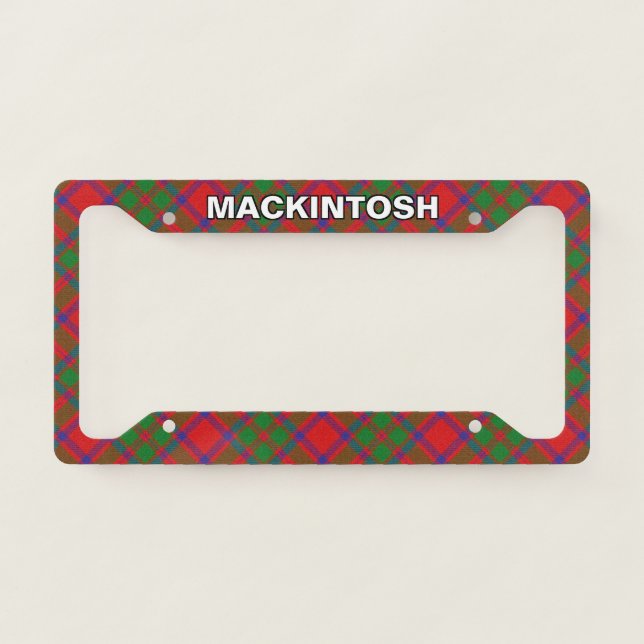 Classic Clan MacKintosh Tartan Plaid License Plate Frame (Front)