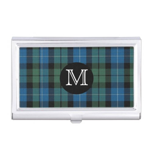 Classic Clan MacKirdy Tartan Plaid Monogram Business Card Case